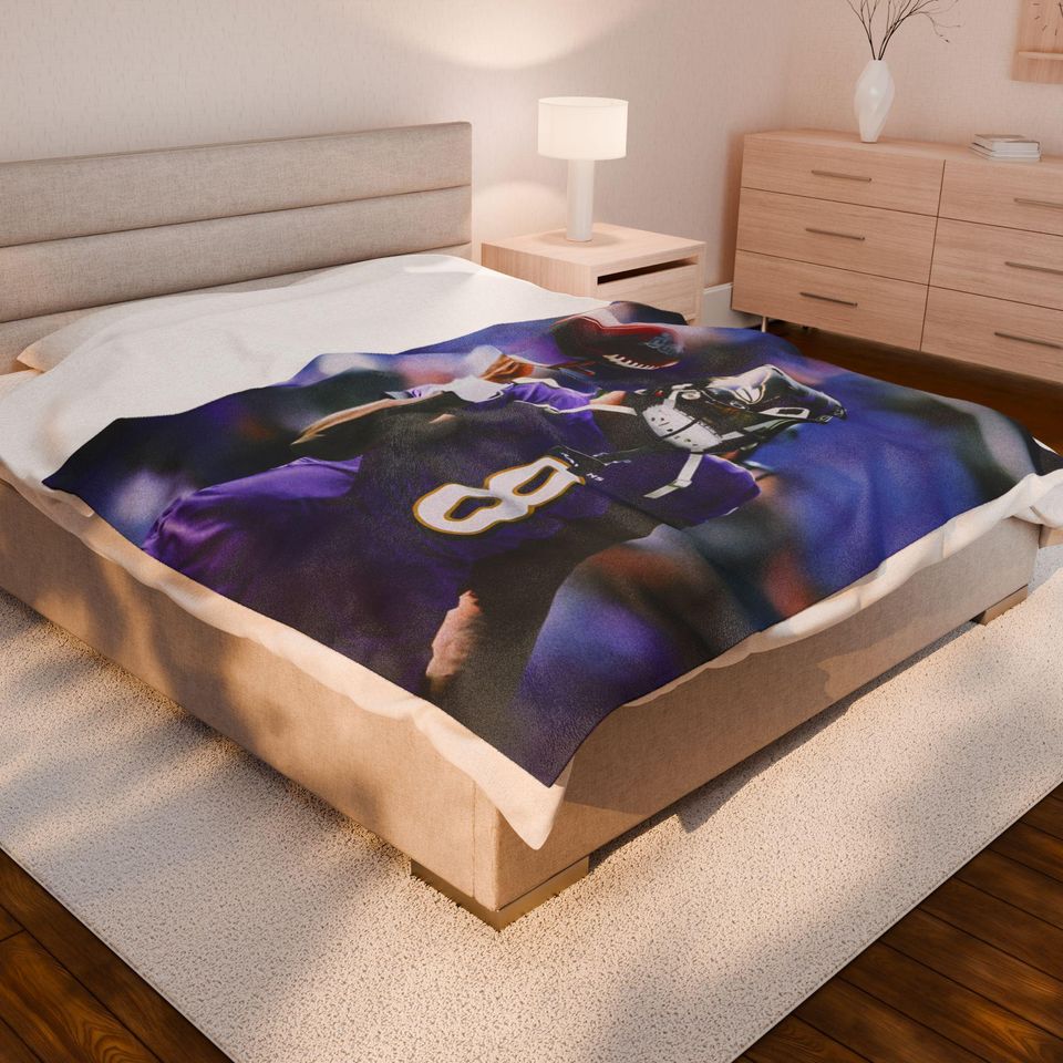 Lamar Jackson Baltimore Ravens Throw Blanket