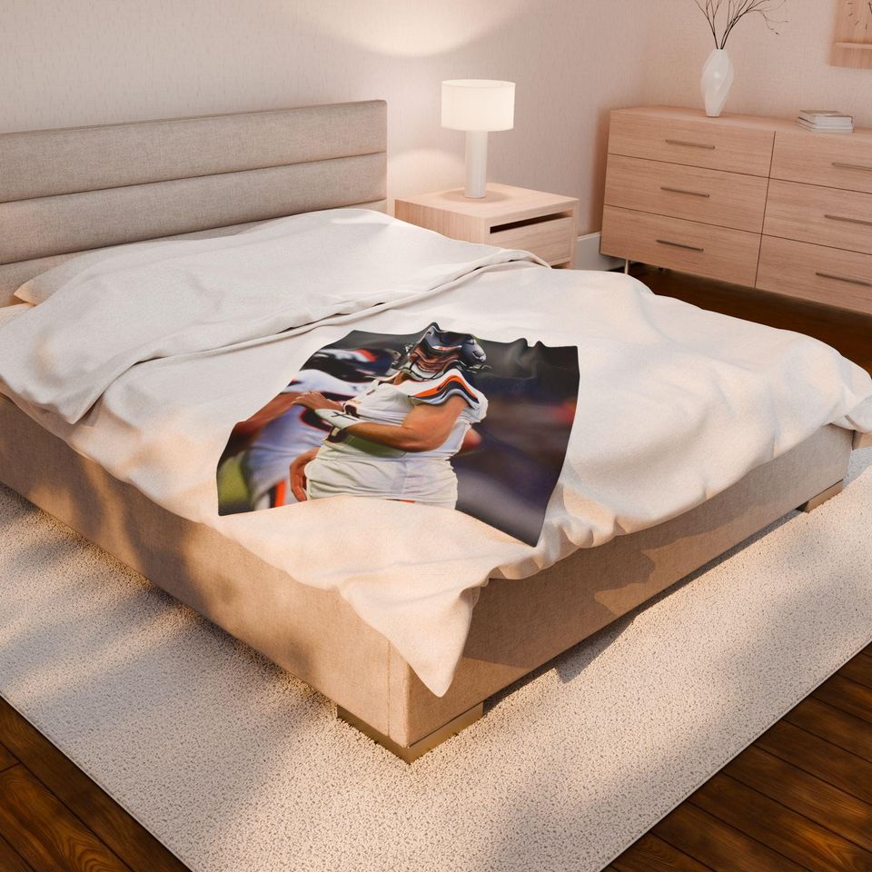 Bo Nix Broncos Throw Blanket