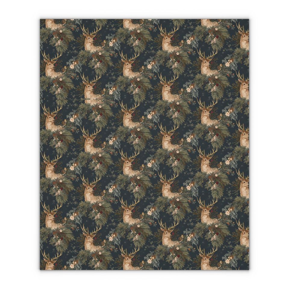 Rustic Deer Design wrapping paper, Christmas, Crafting Paper, Original Artwork, Ideal for Projects.