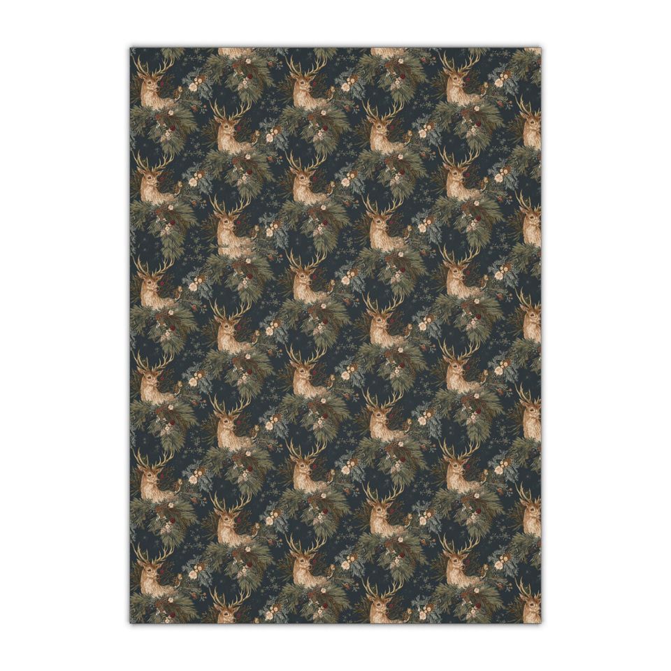 Rustic Deer Design wrapping paper, Christmas, Crafting Paper, Original Artwork, Ideal for Projects.