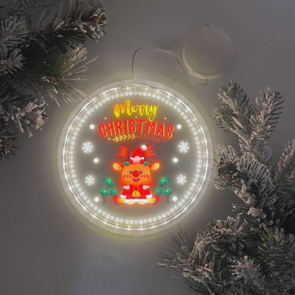 LED Christmas Window Sign: Reindeer or Tree Light Up Decor