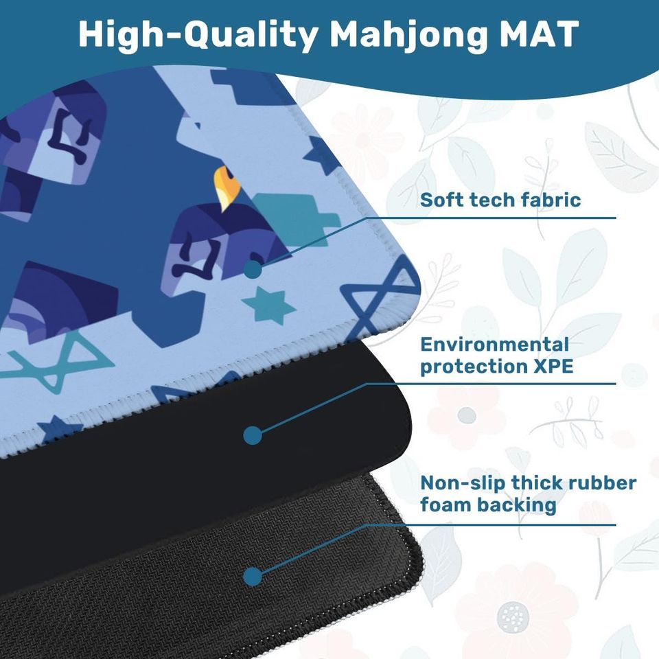 Hanukkah Dreidel Mahjong Mat: Mahj Game Tabletop