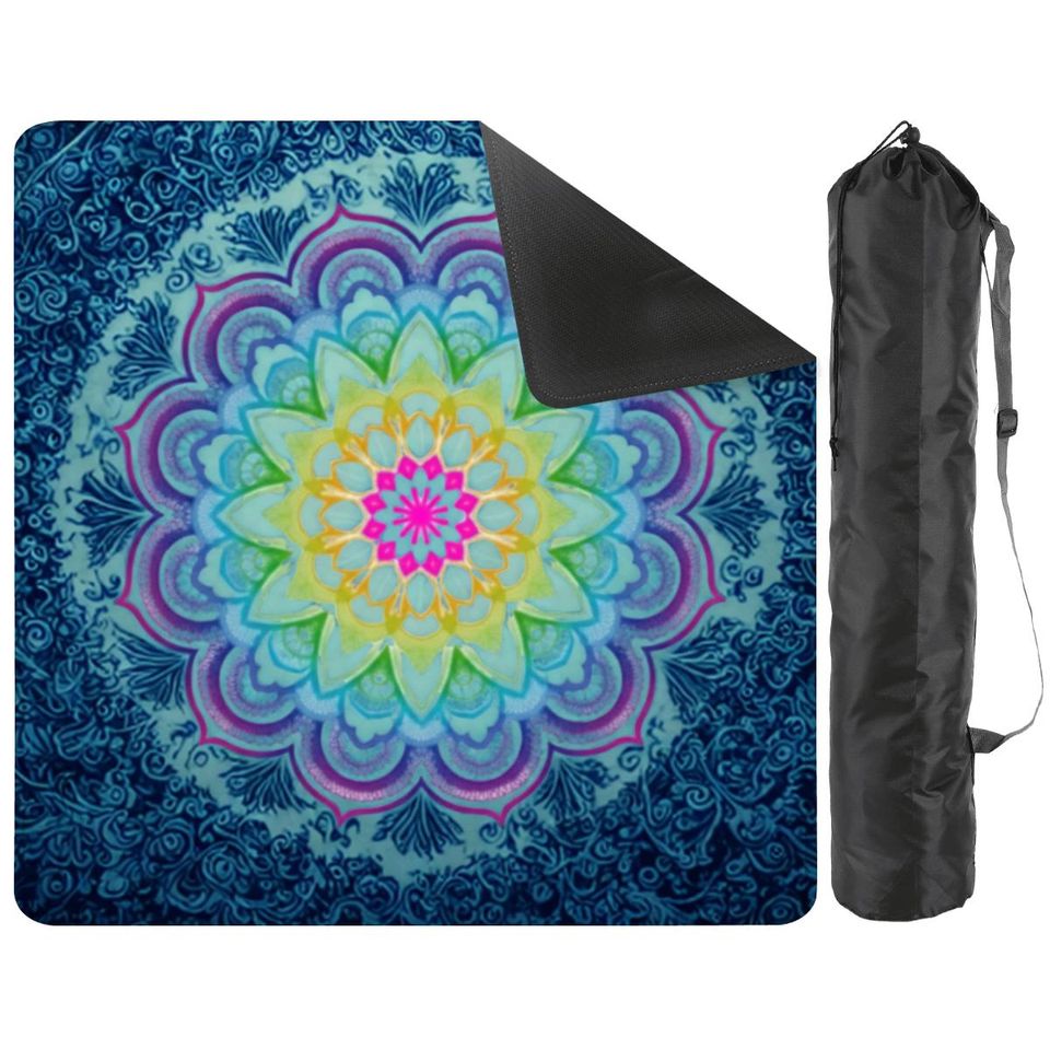 Mandala Mahjong Mat: Multi-Color Floral Mahj Game Tabletop