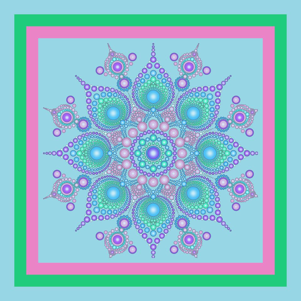 Mandala Beads Mahjong Mat: Mahj Game Tabletop