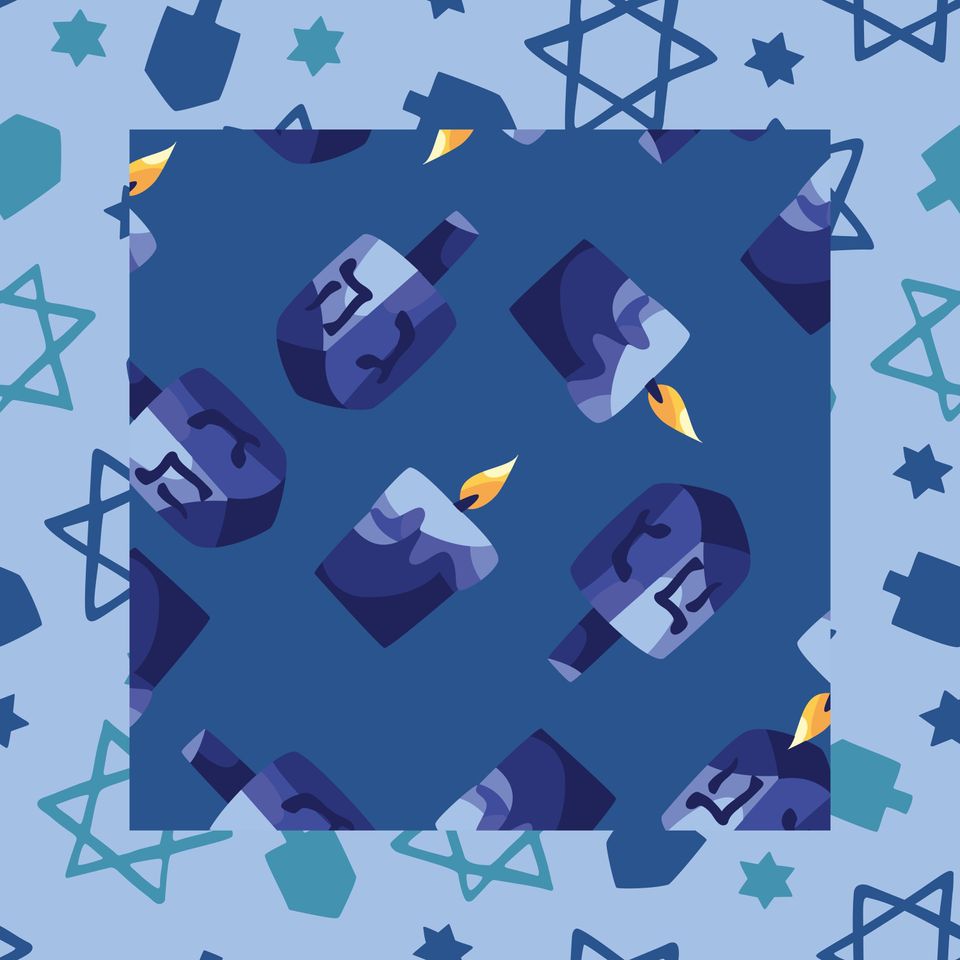 Hanukkah Dreidel Mahjong Mat: Mahj Game Tabletop