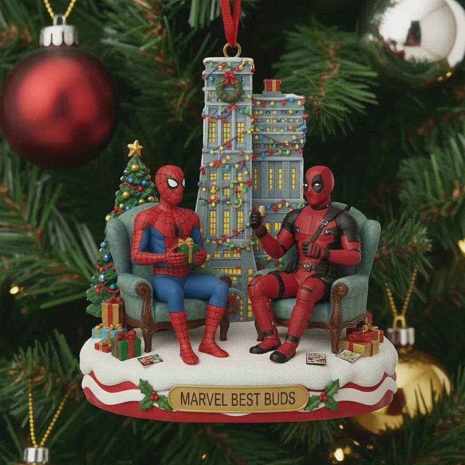 Personalized Marvel Spiderman Ornament, Personalized Marvel Avengers Ornament, Spiderman Besties Christmas Ornament, Heroes Xmas Keepsake