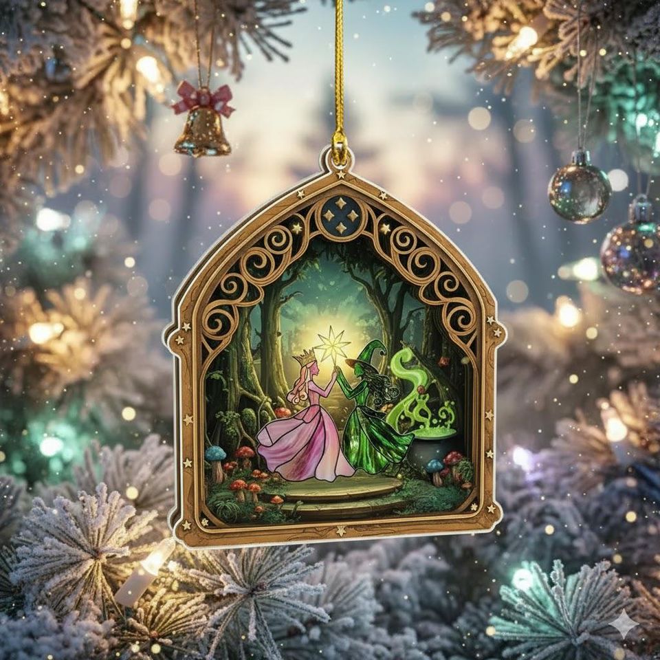 Wicked Witch Acrylic Christmas Ornament: Elphaba & Glinda Keepsake