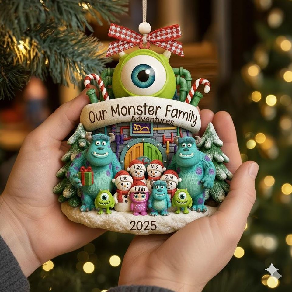 Personalized Monsters Inc. Family Christmas Acrylic Ornament