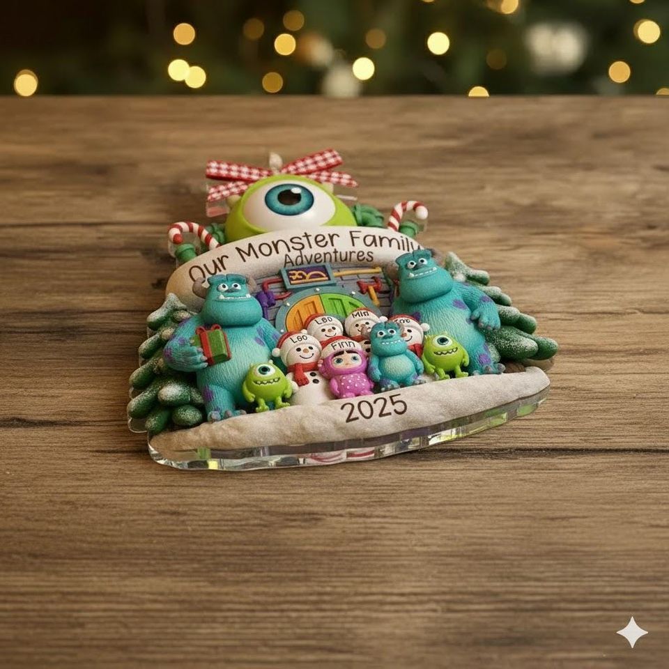 Personalized Monsters Inc. Family Christmas Acrylic Ornament