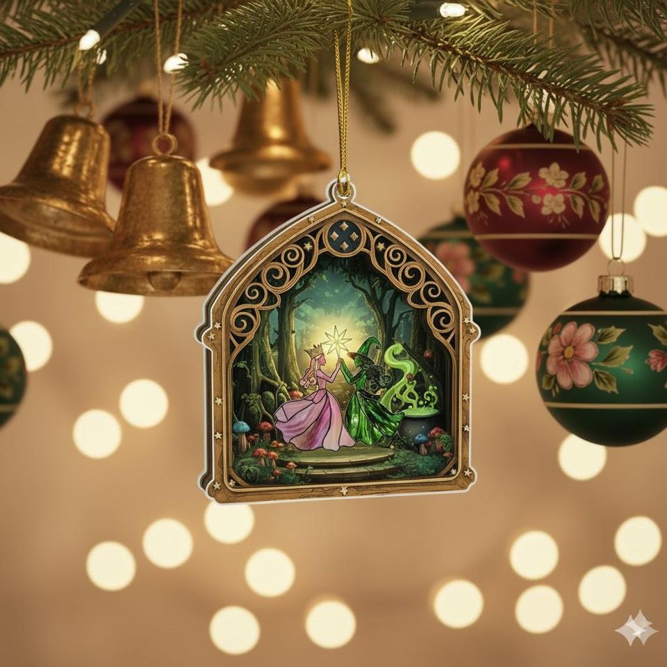 Wicked Witch Acrylic Christmas Ornament: Elphaba & Glinda Keepsake