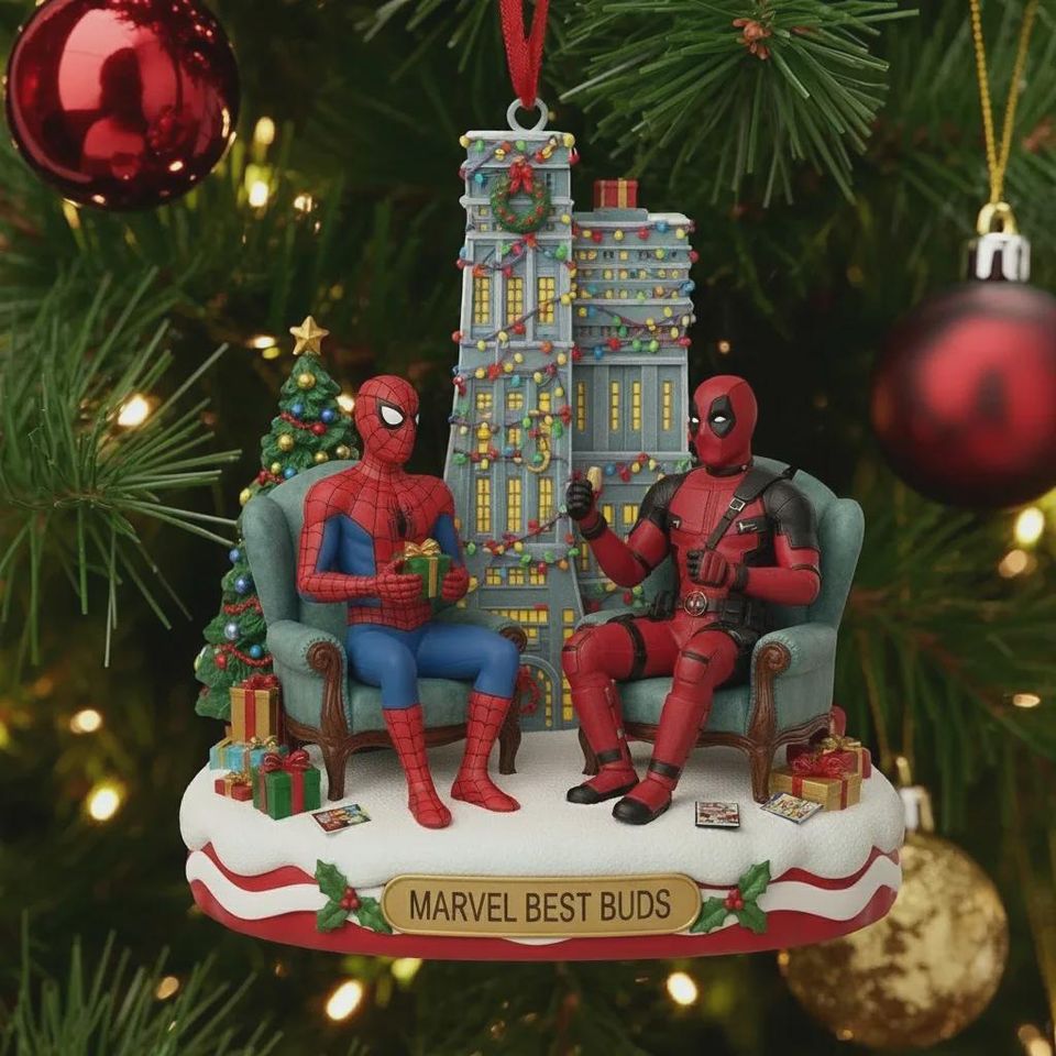 Personalized Marvel Spiderman Ornament, Personalized Marvel Avengers Ornament, Spiderman Besties Christmas Ornament, Heroes Xmas Keepsake