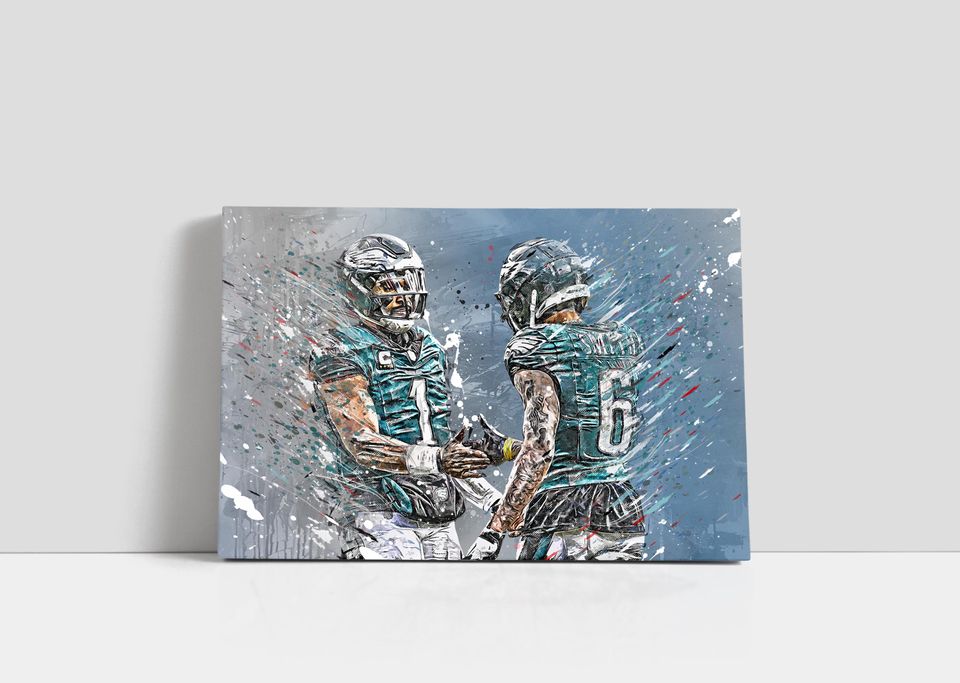 DeVonta Smith Canvas Philadelphia Eagles Poster Football Wall Art football Player Canvas Print Sports Home Decor S47 Christmas Gift