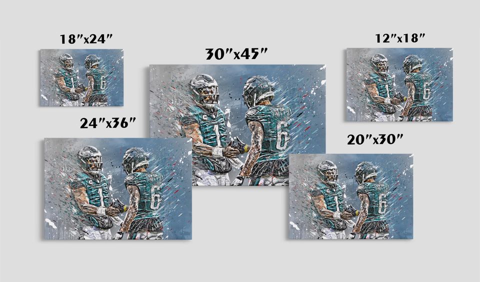 DeVonta Smith Canvas Philadelphia Eagles Poster Football Wall Art football Player Canvas Print Sports Home Decor S47 Christmas Gift