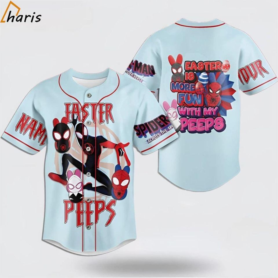 Custom Spider-Man Easter Peeps Baseball Jersey Shirt for Fans