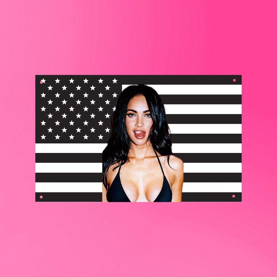 Megan Fox Black Flag Wall Tapestry for Dorm Bedroom Decor