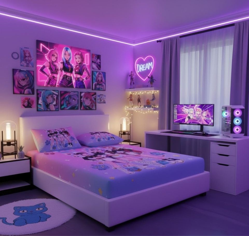 K-Pop Demon Hunters Fitted Sheet Set 3pcs for Kids