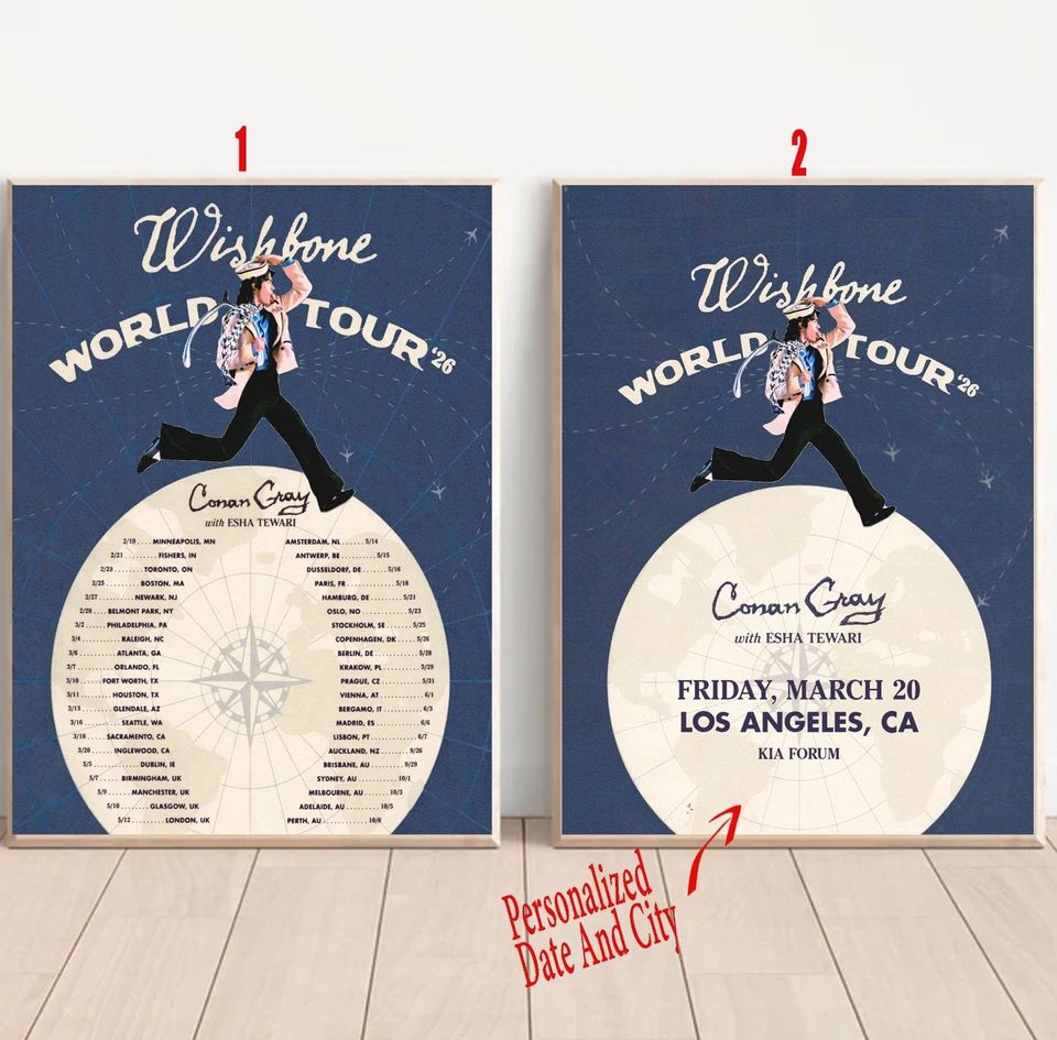Custom Conan Gray Wishbone World Tour 2026 Poster