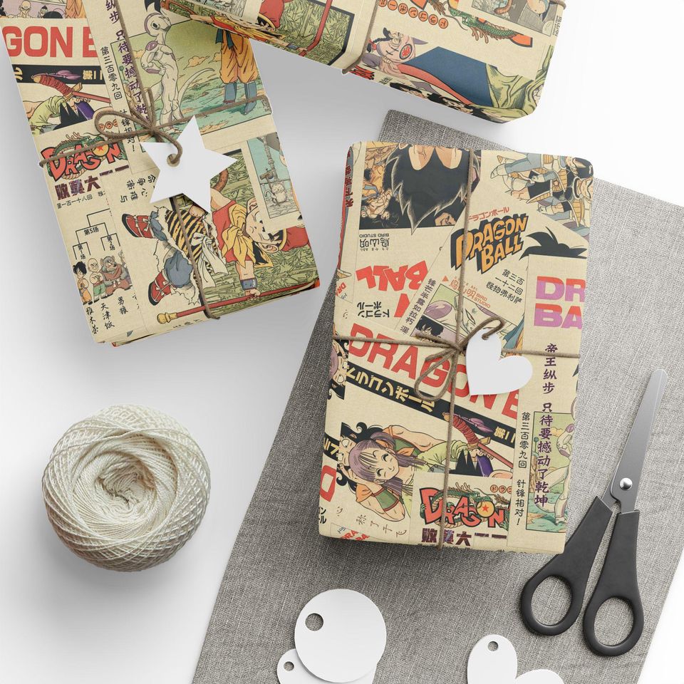 Dragonball Cover Wrapping Papers | Gift Wrap Dragon Ball Themed | Anime Lover