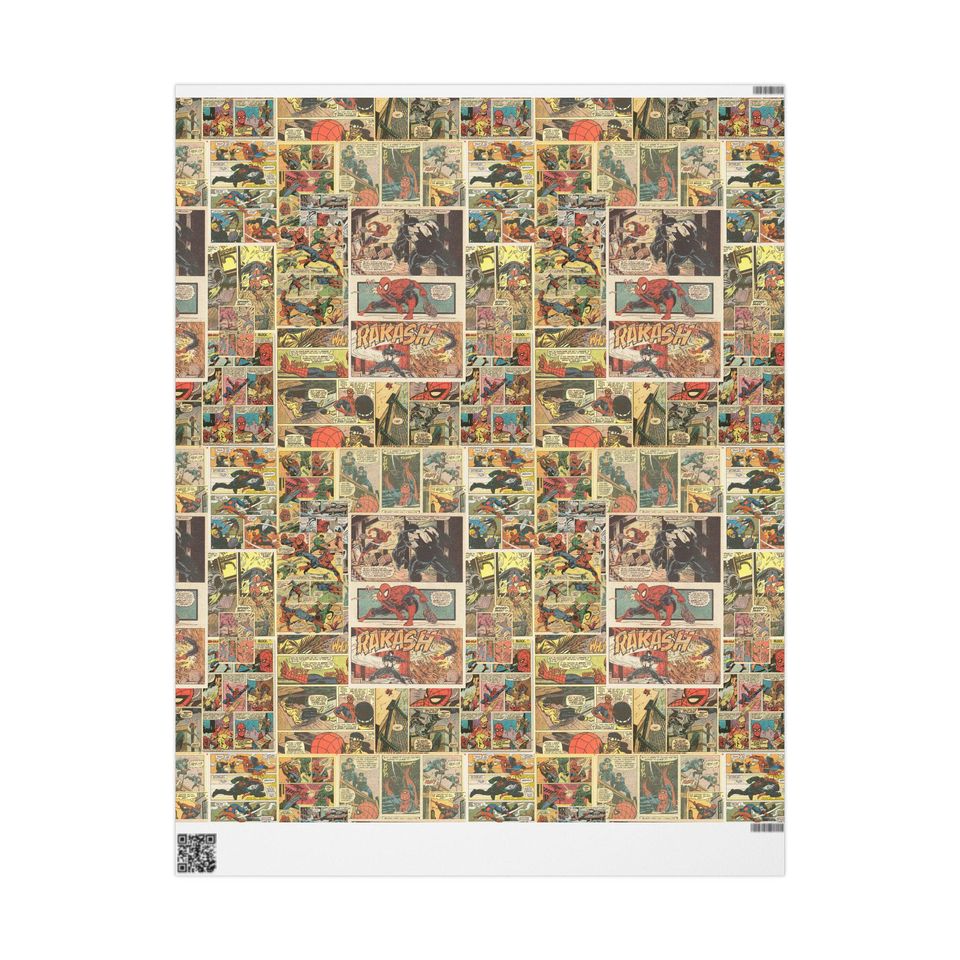 Vintage Comic Strip Wrapping Paper | Retro Superhero Gift Wrap
