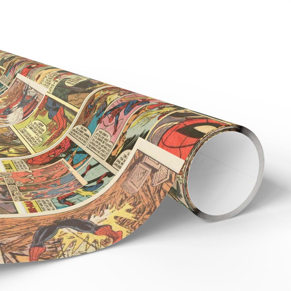 Vintage Comic Strip Wrapping Paper | Retro Superhero Gift Wrap