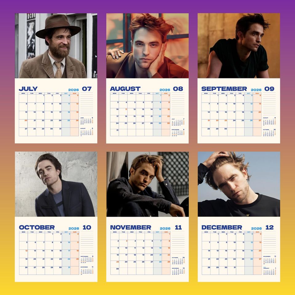Robert Pattinson 2026 Calendar, New Year Wall Calendar, Robert Pattinson Fan Merch, Year Planner