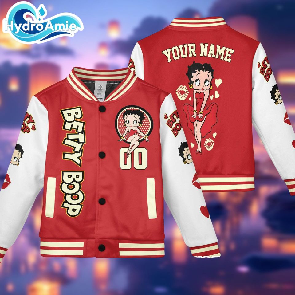 Personalized Betty Boop Varsity Jacket, Baseball Outerwear
