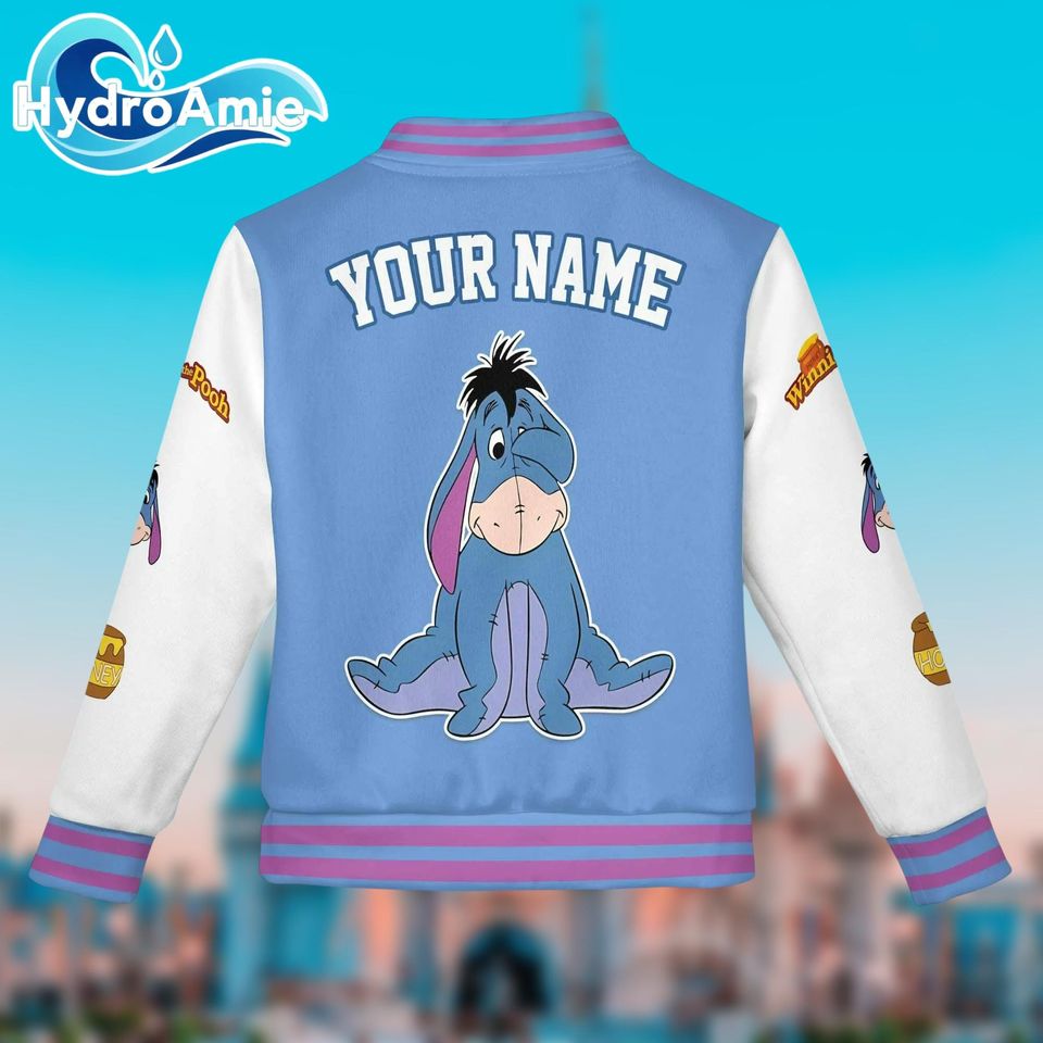 Custom Eeyore Varsity Jacket - Winnie the Pooh Baseball Jacket