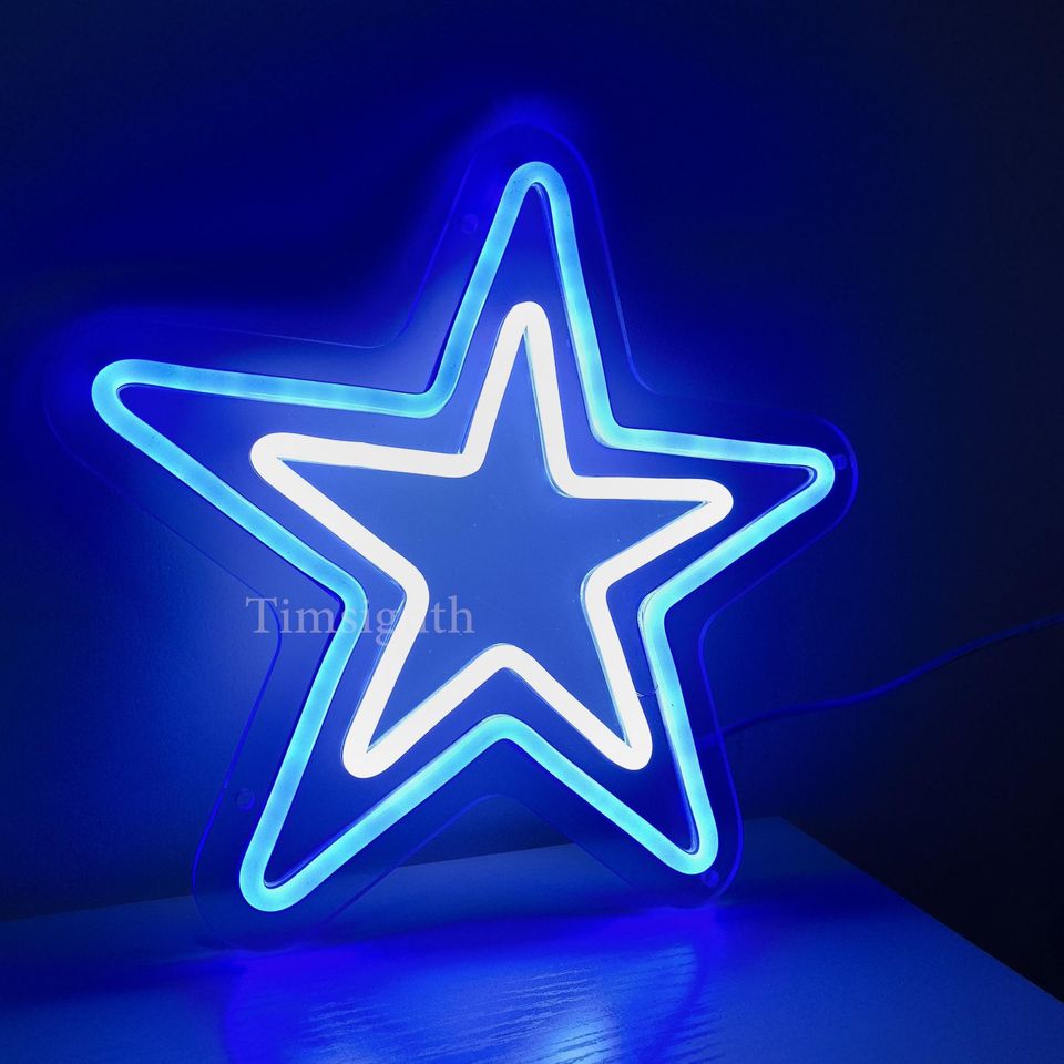 Handmade Dallas Cowboys LED Neon Sign, Sports Man Cave Decor