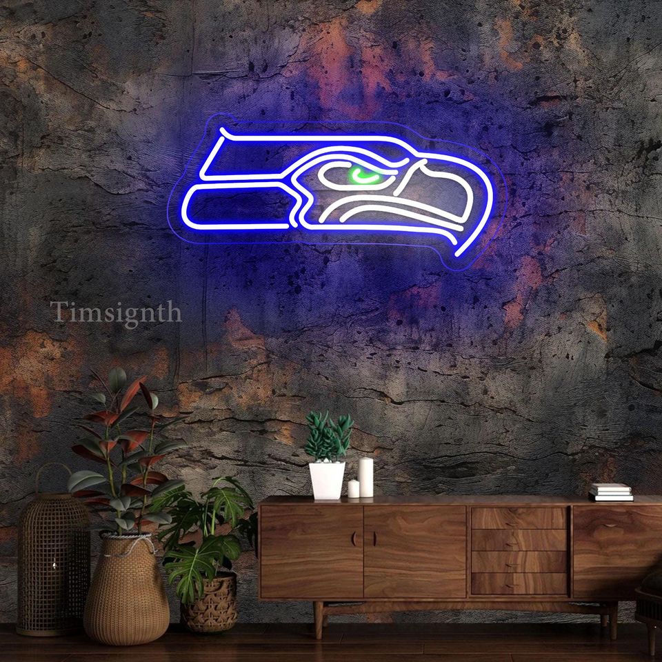 Seattle Seahawks LED Neon Sign  USB Powered Man Cave Decor