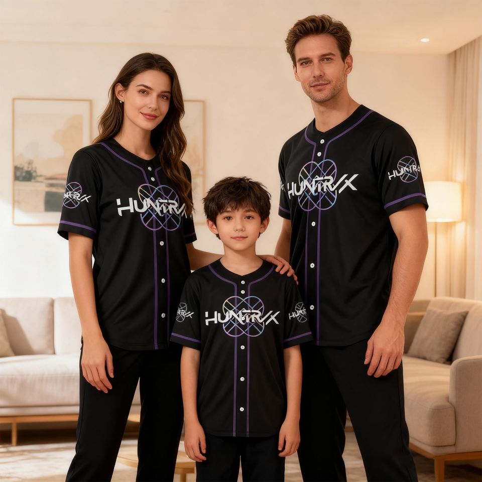 Kpop Demon Hunter Baseball Jersey Shirt for Womens Girls, HUNTRIX Baseball Jersey, Demon Hunters Shirt, Huntrix Fan Gift