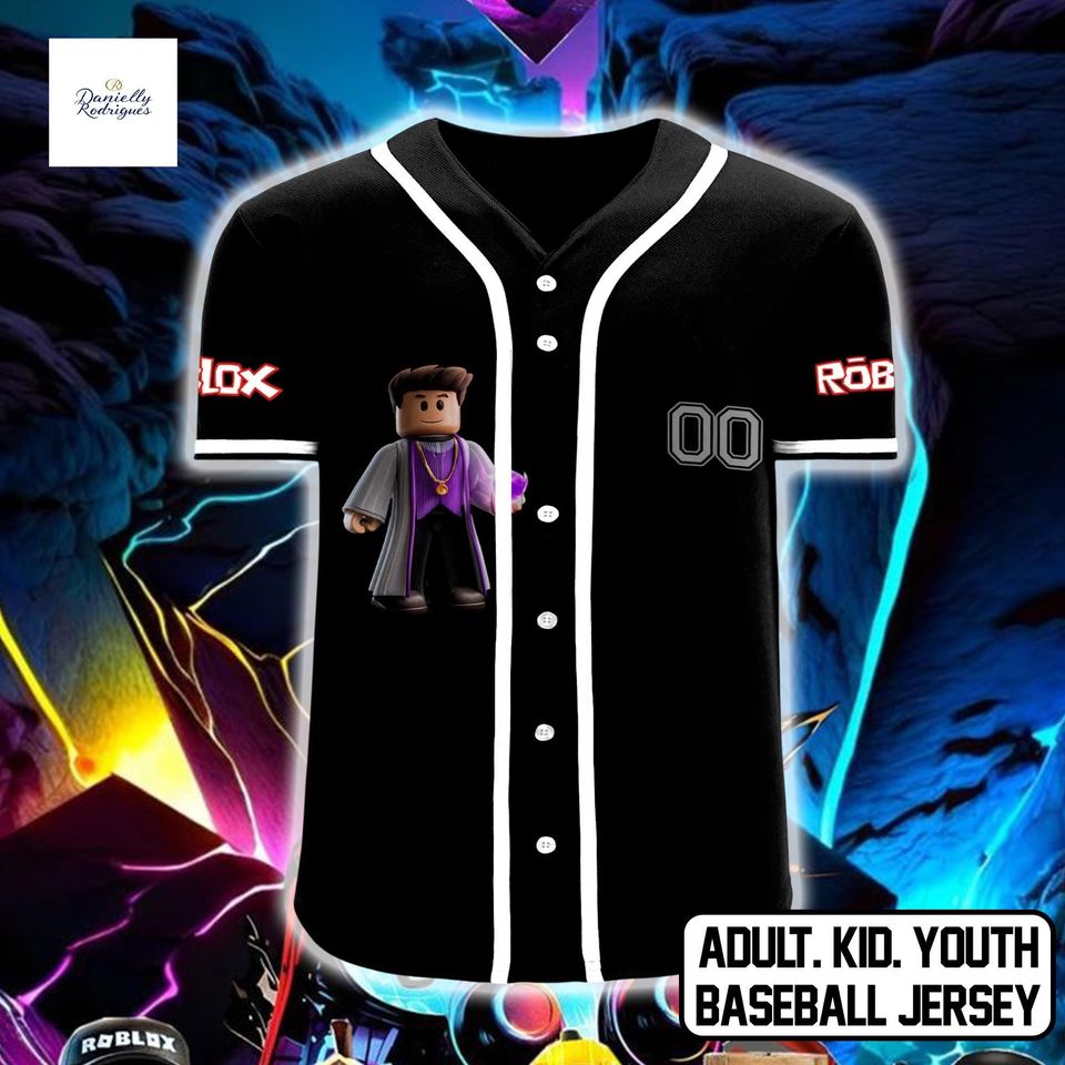 Roblox Neon Drip Baseball Jersey, Custom Name Number Shirt