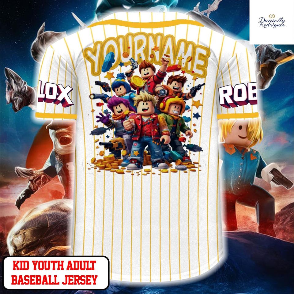 Custom Roblox Baseball Jersey Personalized Gamer Outfit