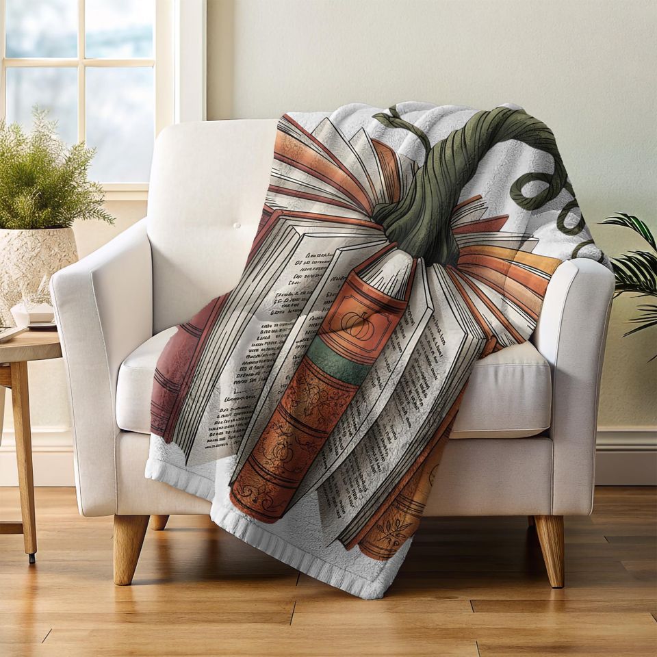 Halloween Book Pumpkin Blanket: Custom Kids , Fall Decor
