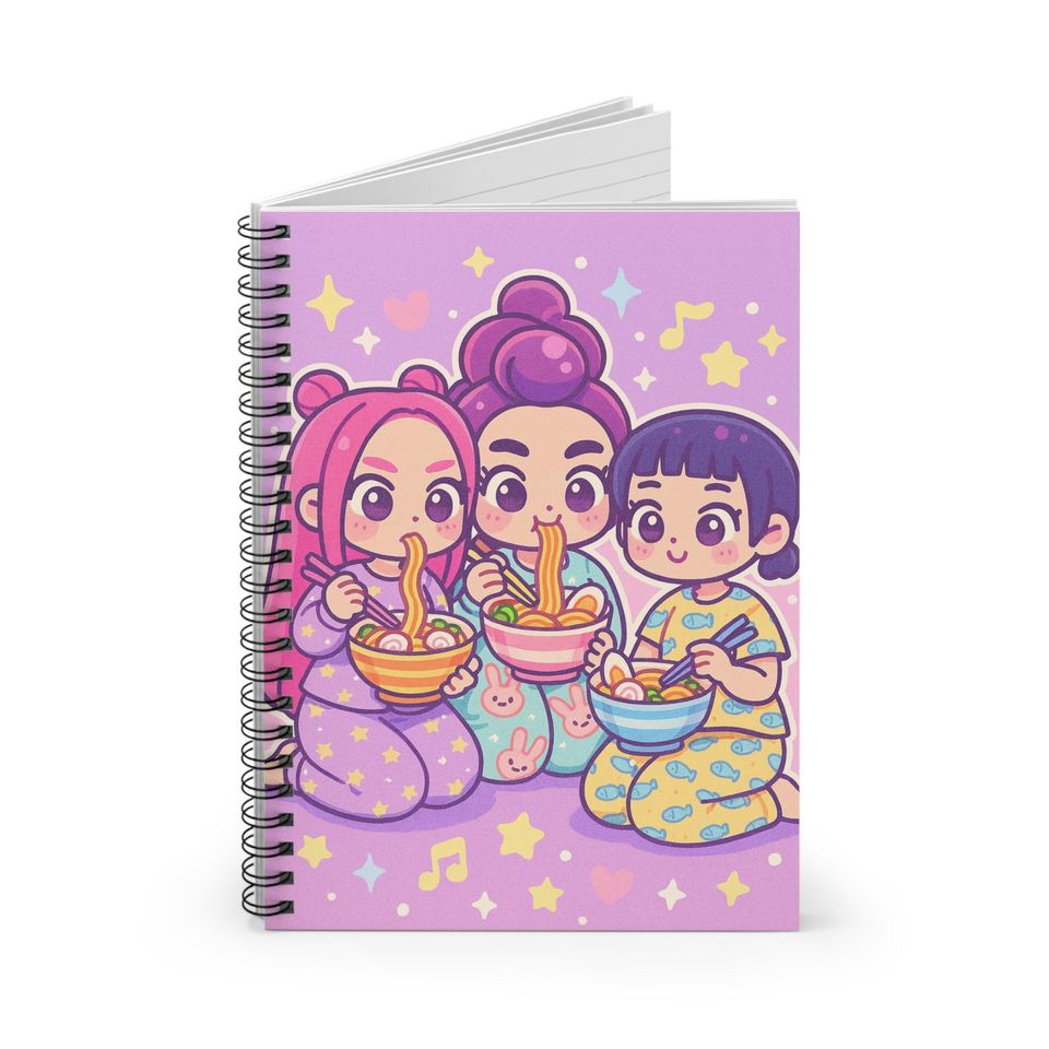 Cute Kawaii Spiral Notebook - kpop, huntrix, Perfect for Students