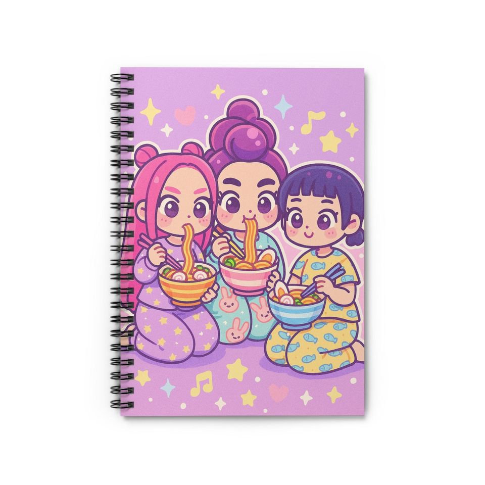 Cute Kawaii Spiral Notebook - kpop, huntrix, Perfect for Students
