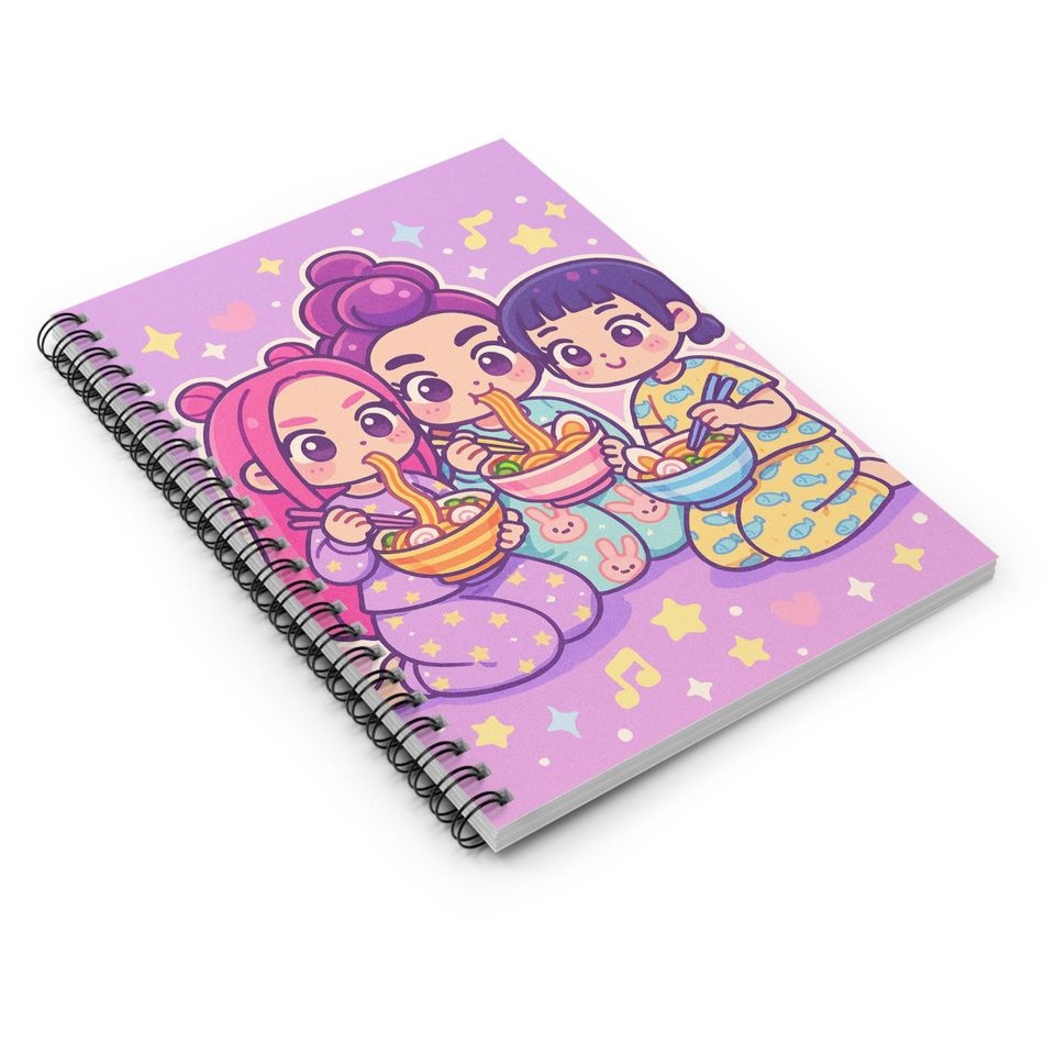 Cute Kawaii Spiral Notebook - kpop, huntrix, Perfect for Students