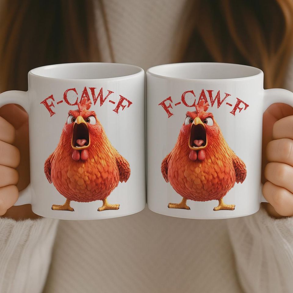 Custom Mug - Personalized Funny Gifts For Best Friends, Coworker, Work Bestie - My Resting Squawk Face - Funny F-Caw-F Chicken Humor Mug