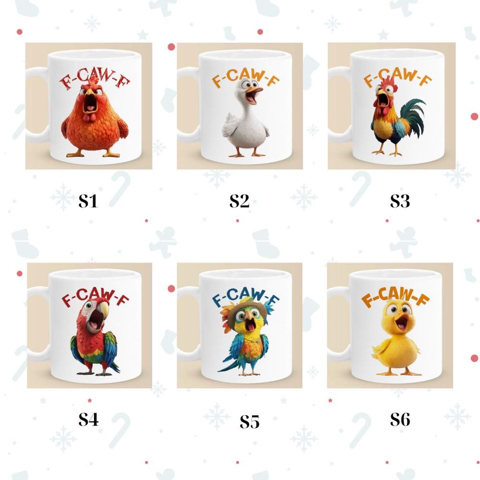 Custom Mug - Personalized Funny Gifts For Best Friends, Coworker, Work Bestie - My Resting Squawk Face - Funny F-Caw-F Chicken Humor Mug