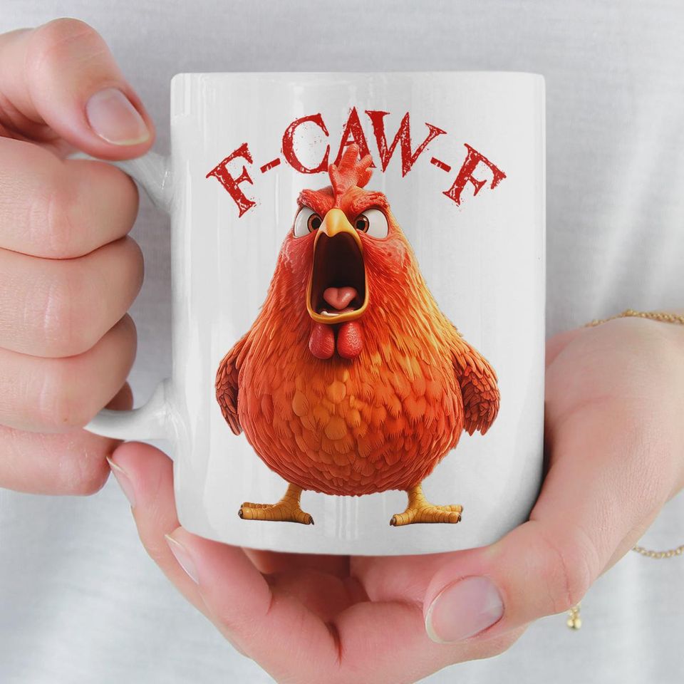 Custom Mug - Personalized Funny Gifts For Best Friends, Coworker, Work Bestie - My Resting Squawk Face - Funny F-Caw-F Chicken Humor Mug