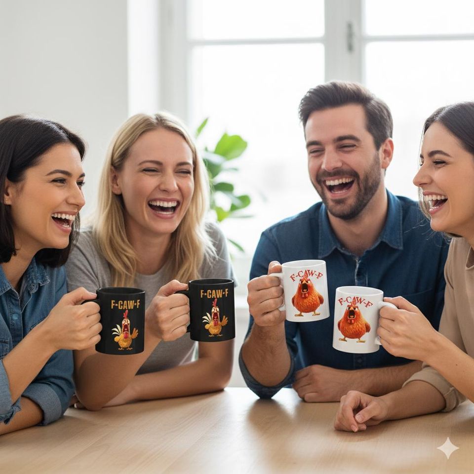 Custom Mug - Personalized Funny Gifts For Best Friends, Coworker, Work Bestie - My Resting Squawk Face - Funny F-Caw-F Chicken Humor Mug