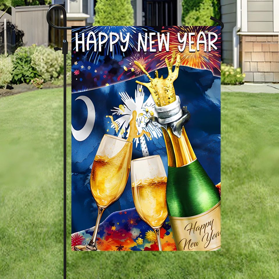South Carolina Happy New Year Flag