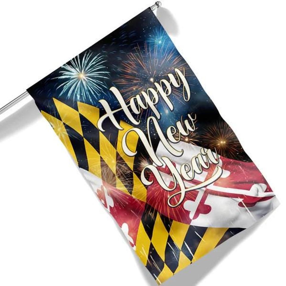 Happy New Year Maryland Flag