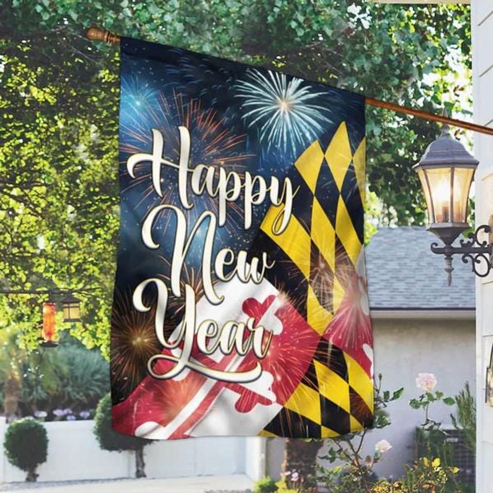 Happy New Year Maryland Flag