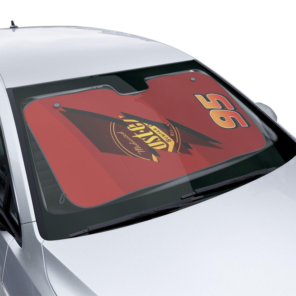 95 McQueen Rusteze Car Sun Shade Red Racing Windshield Cover