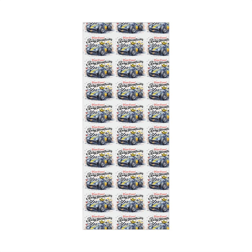 Racing Car Christmas Gift Wrap Paper