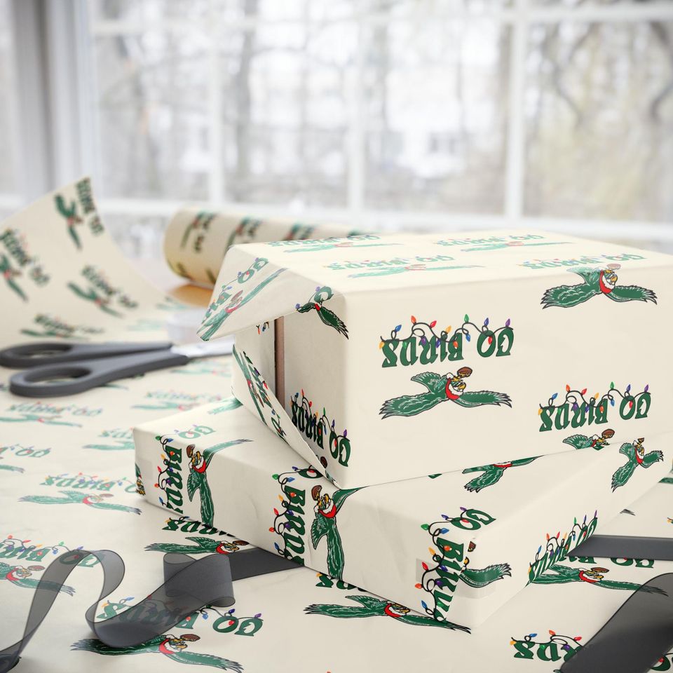 Eagles Gift Wrapping Paper: Holiday Go Birds Pattern