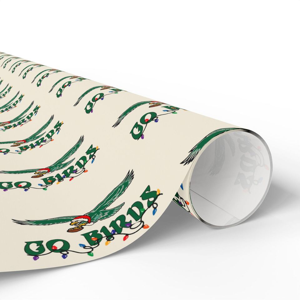 Eagles Gift Wrapping Paper: Holiday Go Birds Pattern