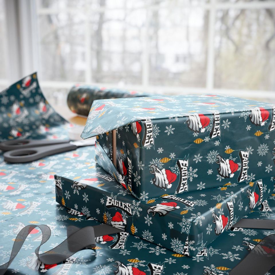 Holiday Eagles Gift Wrap: Christmas Festive Wrapping Paper