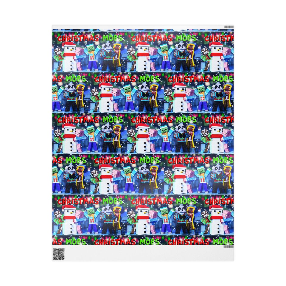 Roblox Christmas Mobs Boys Wrapping Paper