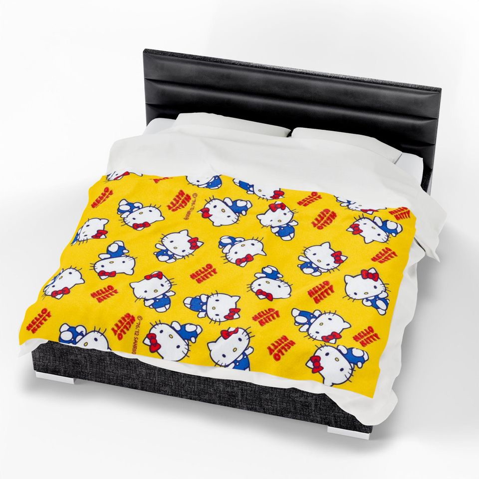 Hello Kitty Fleece Blanket Yellow Character